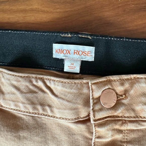 Knox Rose Womens Plus High Rise Relaxed Fit Skinny Jeans in Sand Dune size 24 - Picture 6 of 9